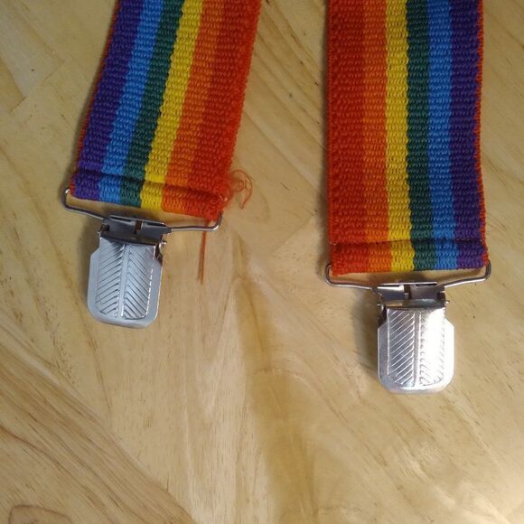 Vintage Pelican Rainbow Strap Suspenders Pride - Picture 4 of 6